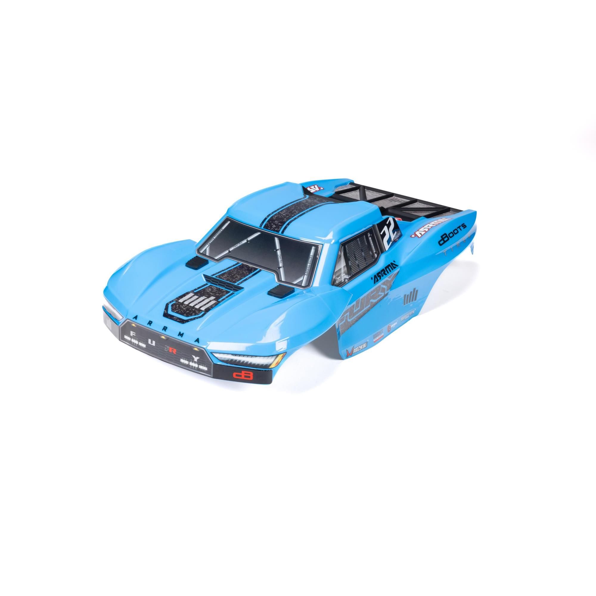 Arrma 1/10 Clipless Painted Trimmed Body Set with Decals, Blue: FU (Z-ARA-1583)