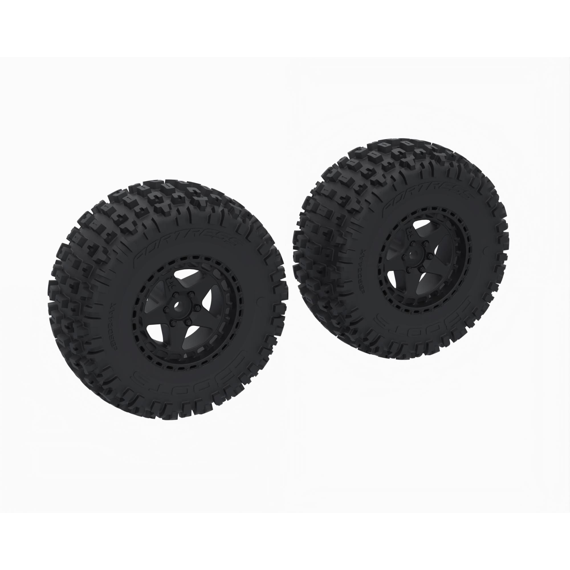Arrma DBOOTS &#039;FORTRESS SC&#039; Tire Set Glued, Black (2) (Z-ARA-1616)