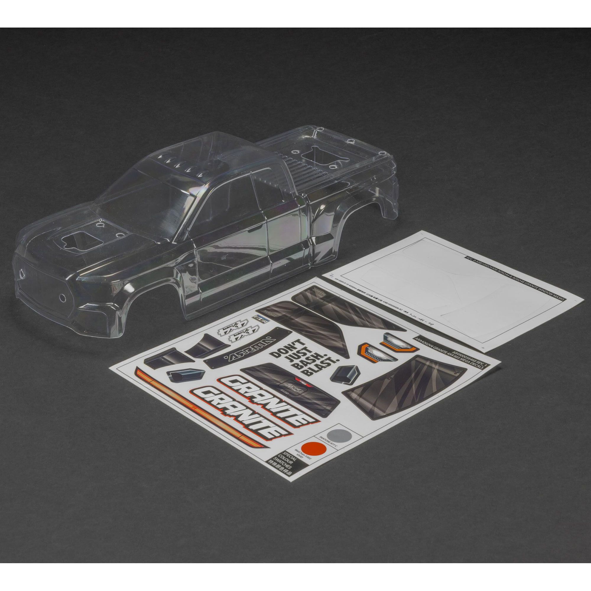 Arrma GRANITE 4X4 Trimmed Body, Clear (Z-ARA-1620)