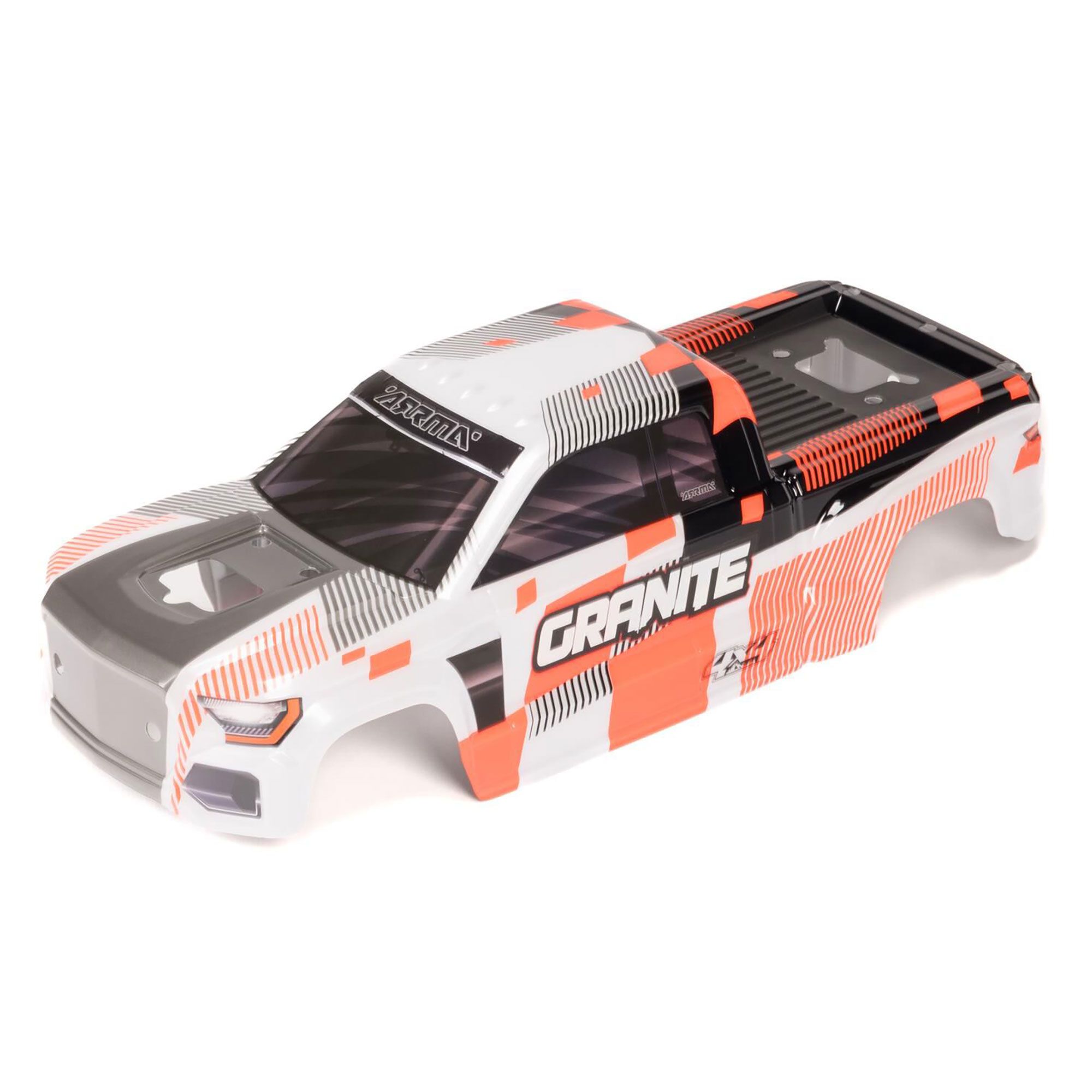 Arrma 1/10 Clipless Painted Decaled Body, Orange: GRANITE 4X4 (Z-ARA-2247)