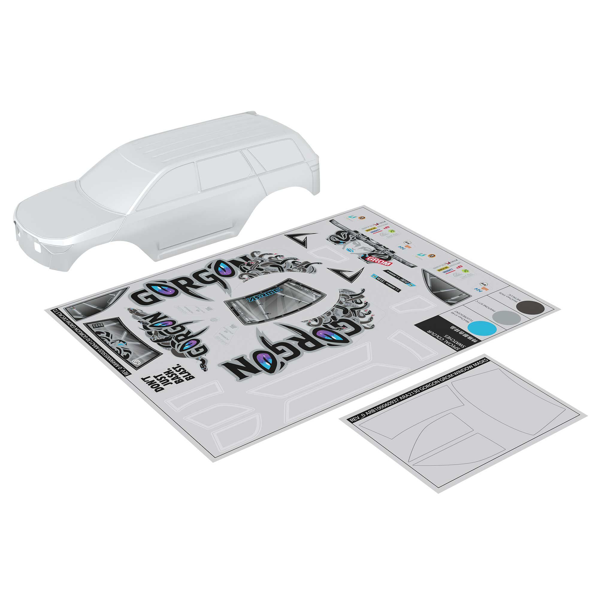 Arrma GORGON GROM Body, Clear (Z-ARA-2612)