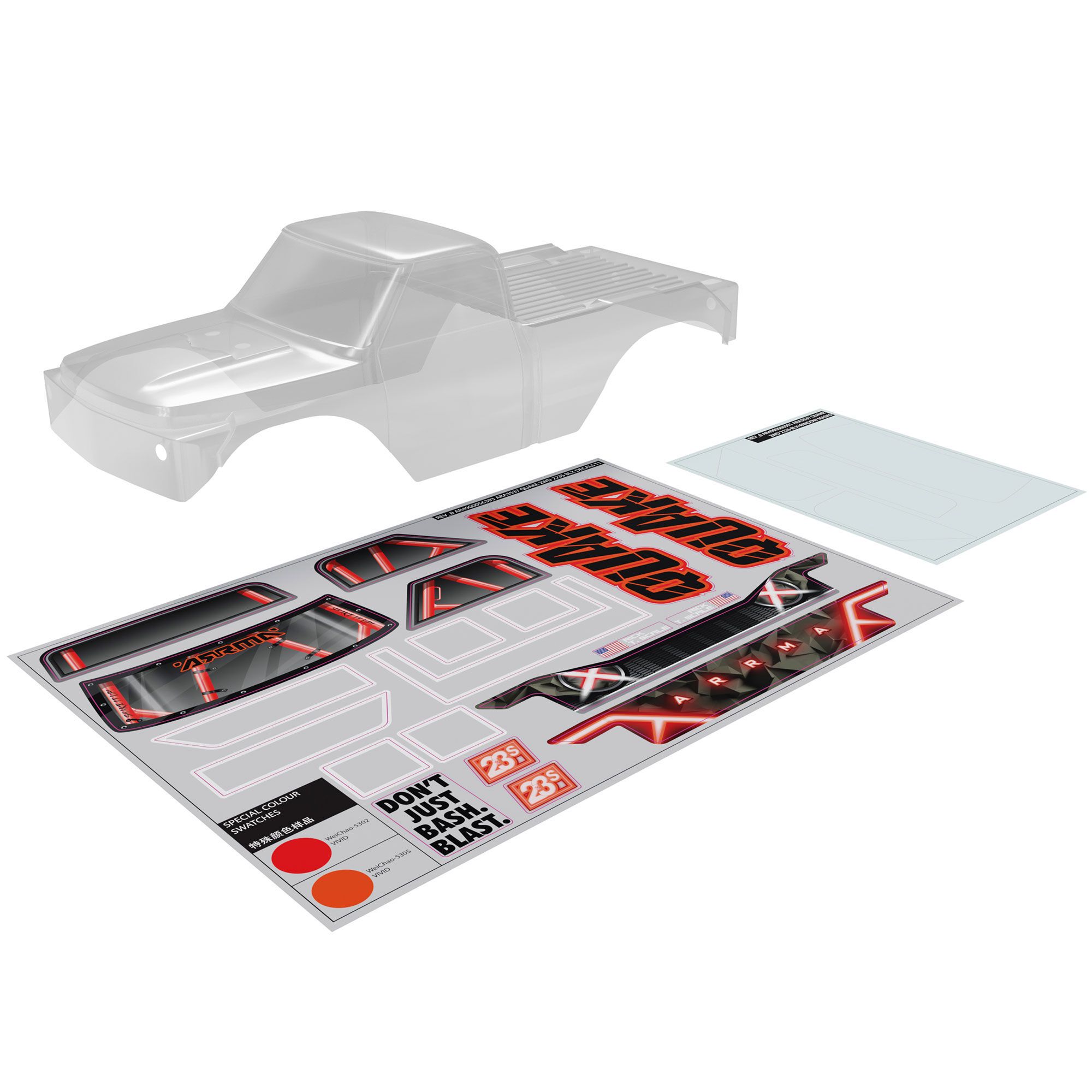 Arrma QUAKE Clear Body (Inc Decals/Window Masks) (Z-ARA-2870)