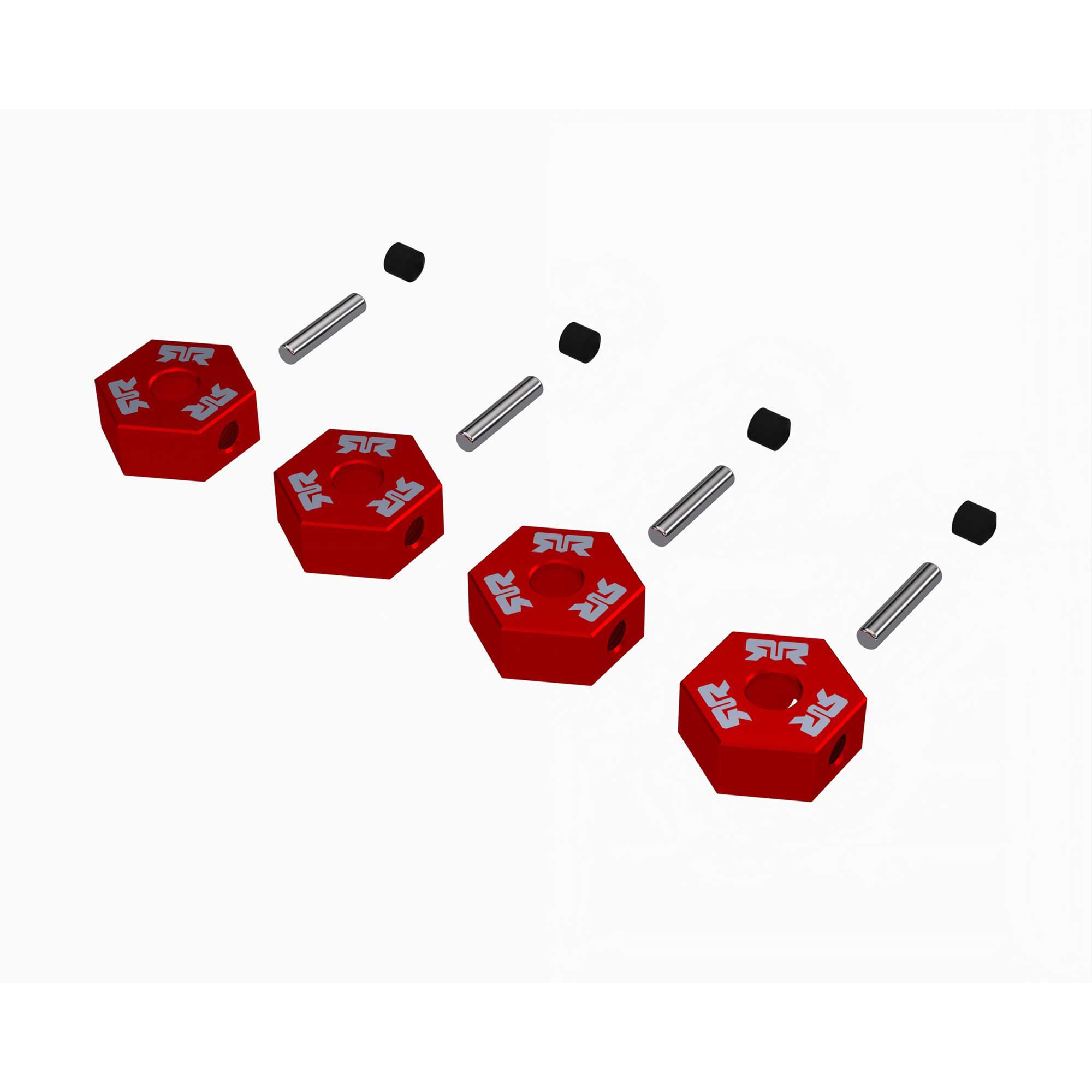 Arrma 12mm Wheel Hex Set, Metal (4), Red (Z-ARA-2982)