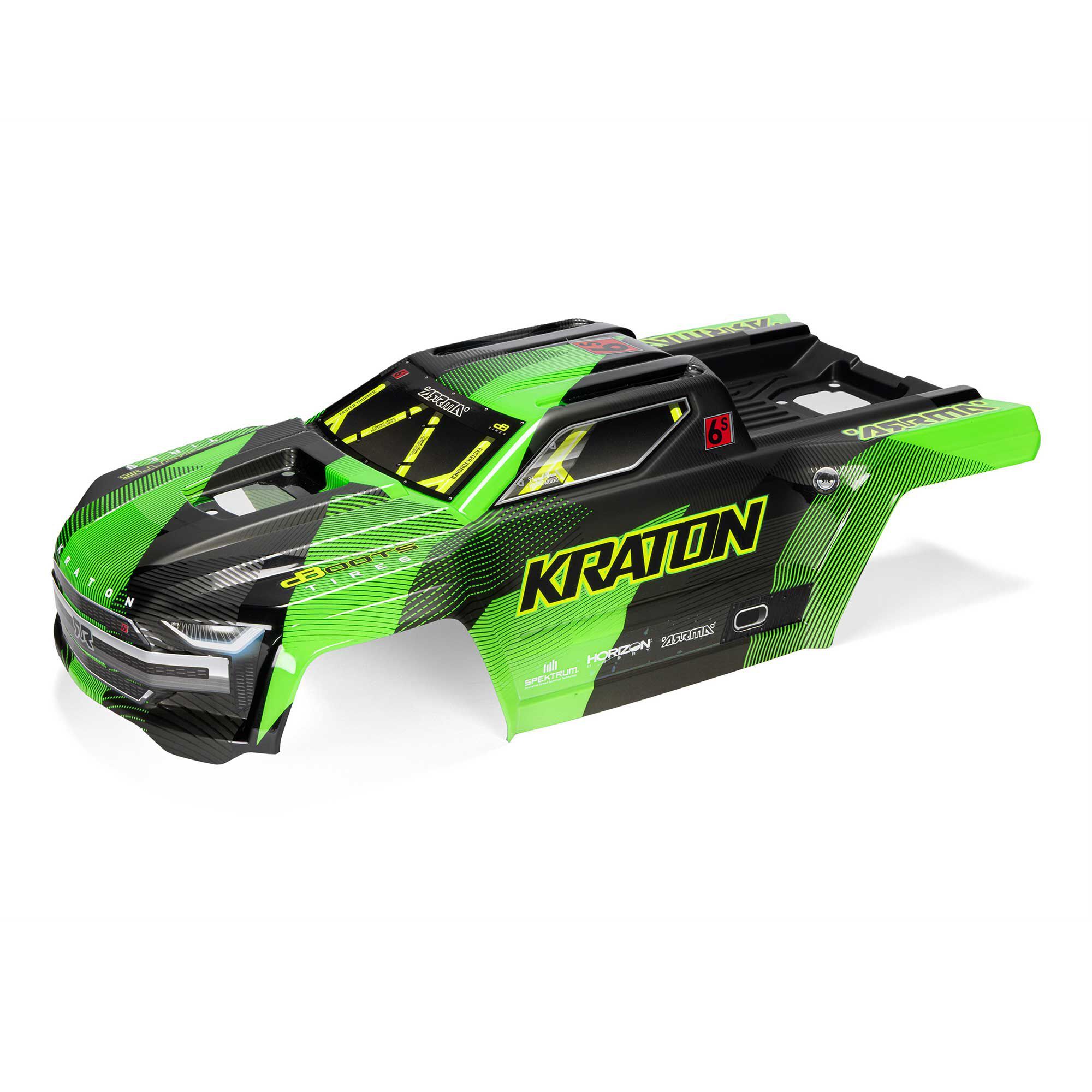 Arrma 1/8 Painted Body with Decals, Green/Black: KRATON 6S BLX V6 (Z-ARA-3008)