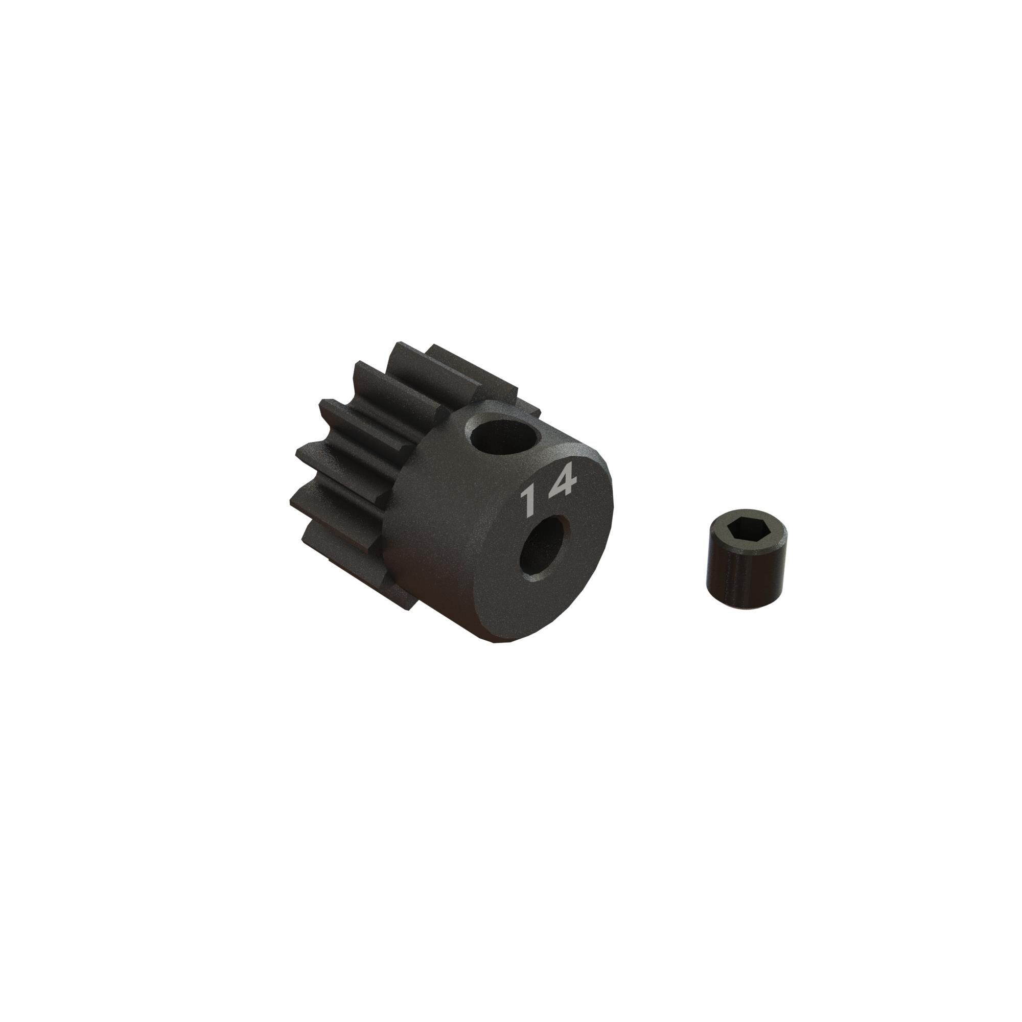 Arrma 14T 0.8Mod 1/8&quot; Bore CNC Steel Pinion Gear (Z-ARA311076)
