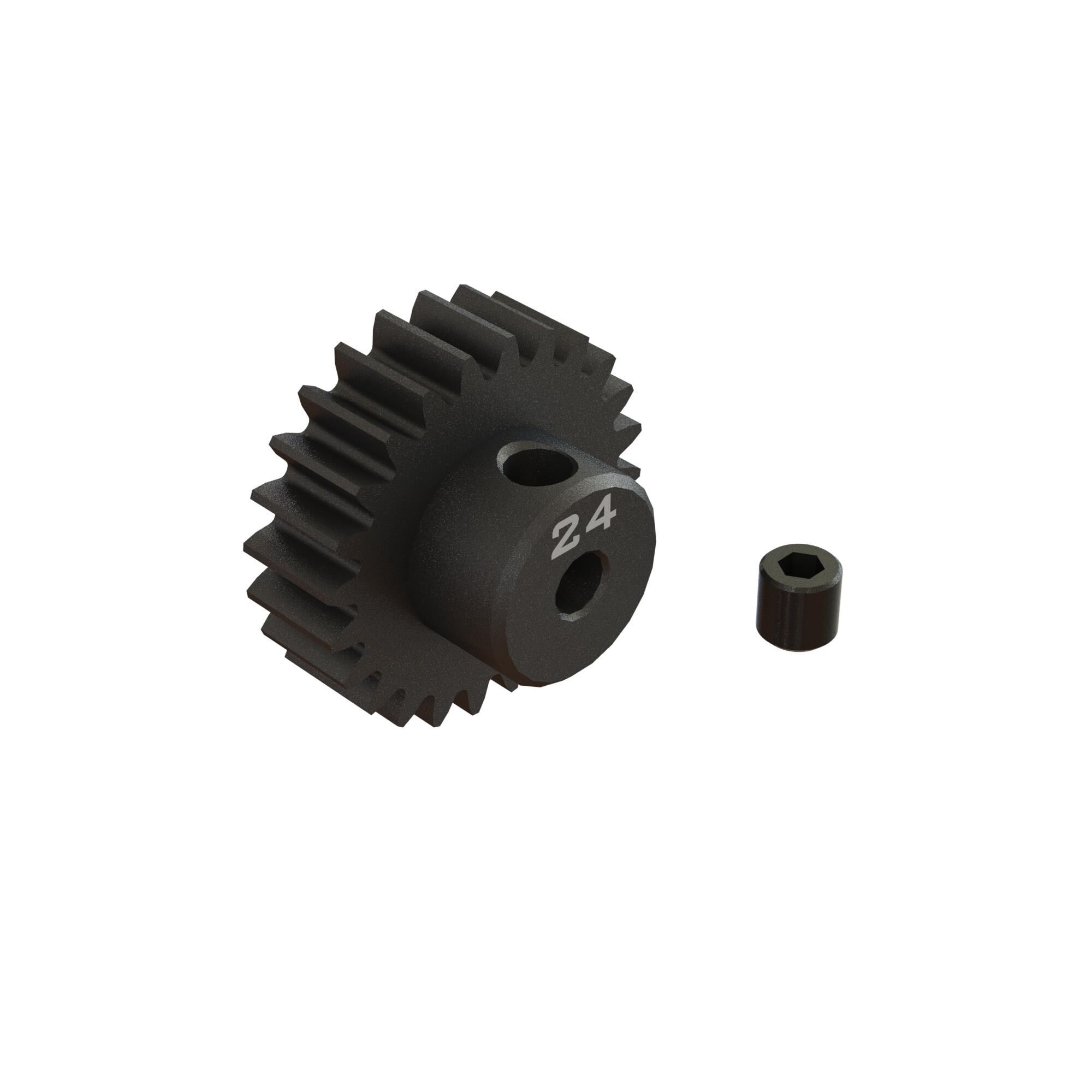 Arrma 24T 0.8Mod 1/8&quot; Bore CNC Steel Pinion Gear (Z-ARA311086)