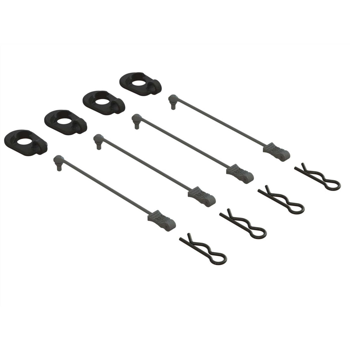 Arrma Body Clip Retainers 1/5 Scale (Black, 4) (Z-ARA390294)
