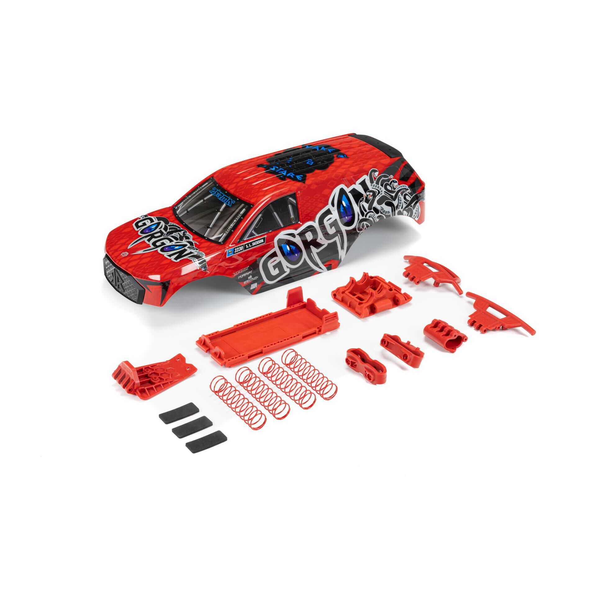 Arrma GORGON Painted Decaled Body Set (Red) (Z-ARA402351)