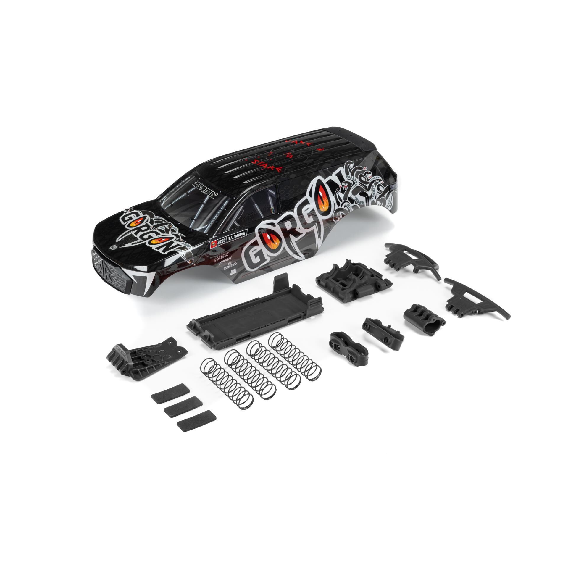 Arrma GORGON Painted Decaled Body Set (T4 Gun metal) (Z-ARA402353)