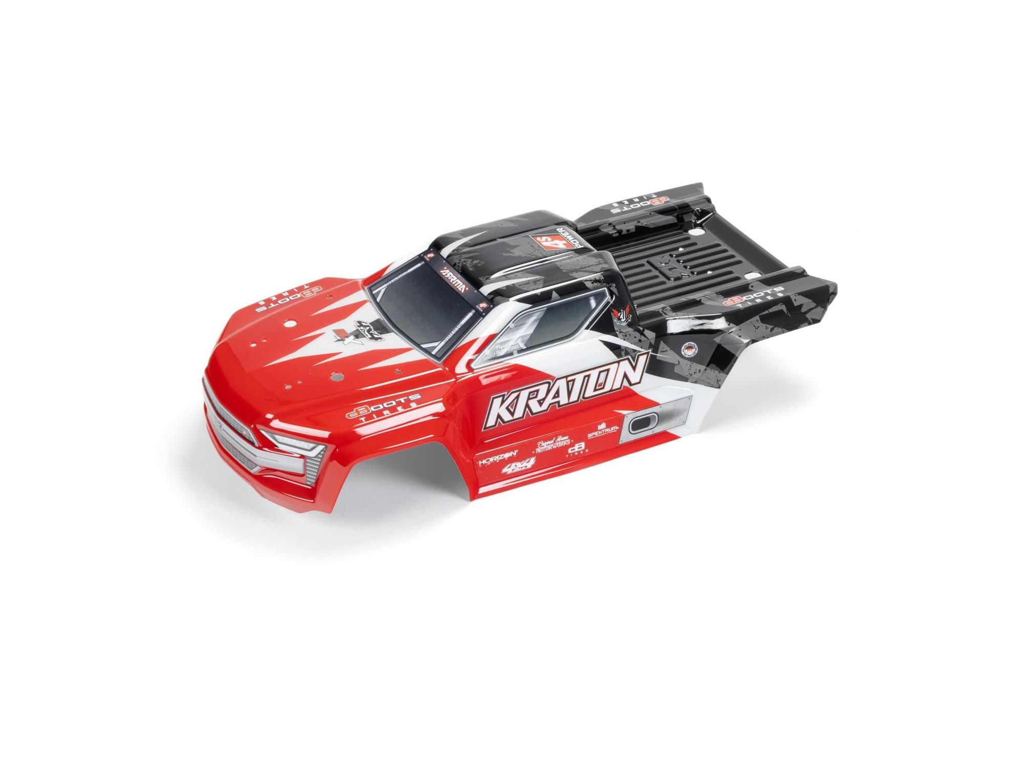 Arrma Kraton 4x4 BLX Painted Decaled Trimmed Body (Red/Black) (Z-ARA402358)