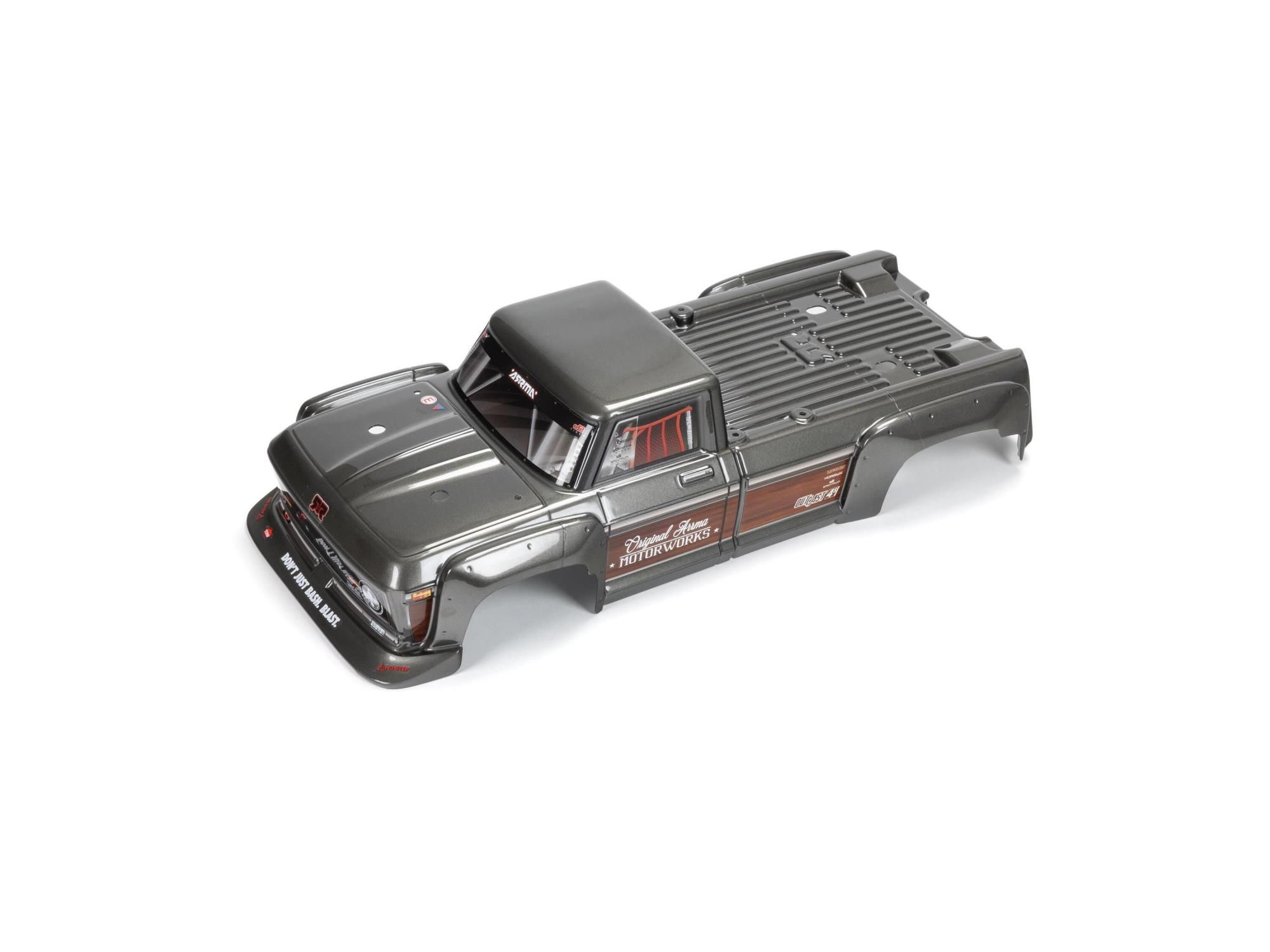 Arrma Outcast 4x4 BLX Painted Decaled Trimmed Body (Gunmetal) (Z-ARA402360)