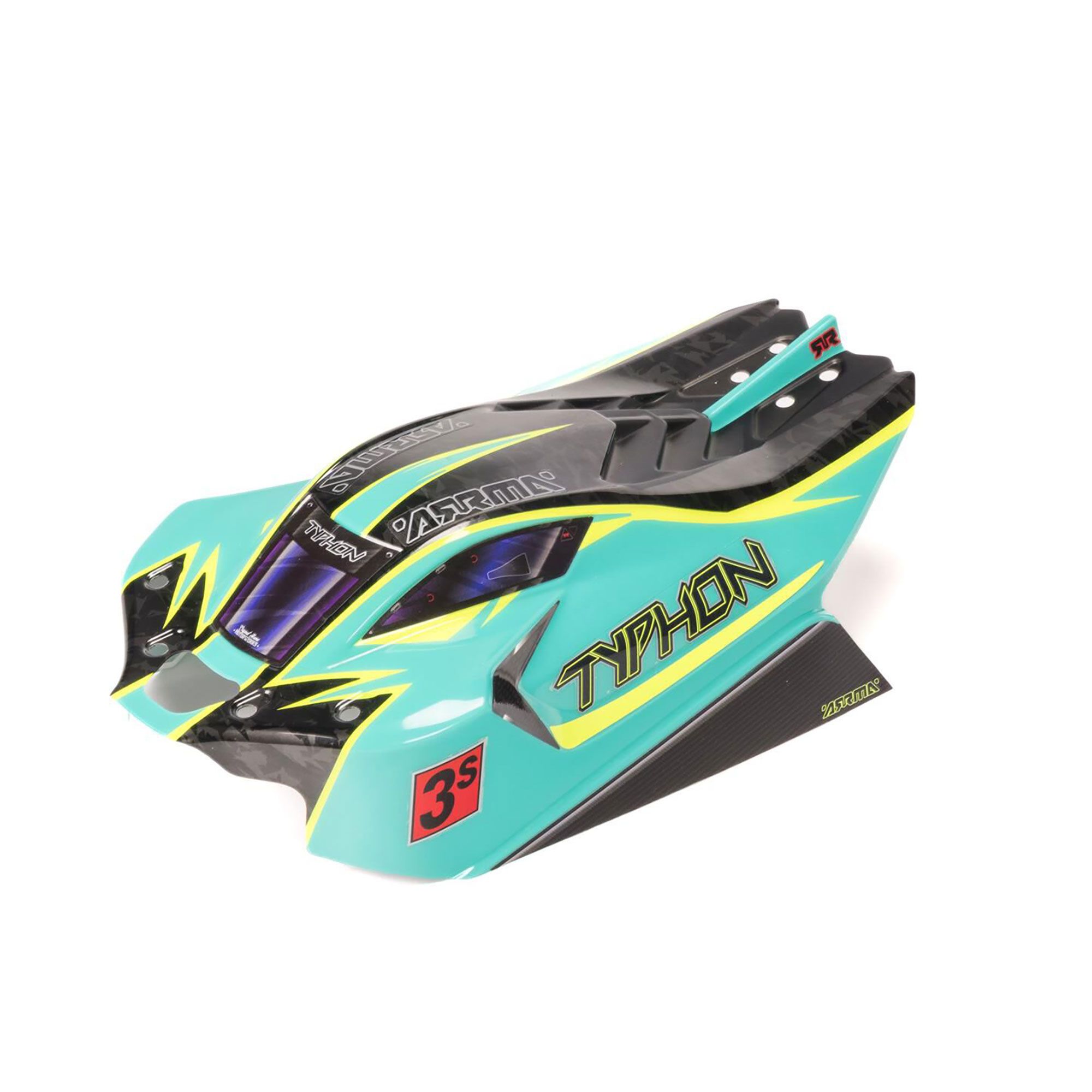 Arrma 1/8 Clipless Painted Decaled Body, Green/Yellow: TYPHON 4X4 (Z-ARA406171)