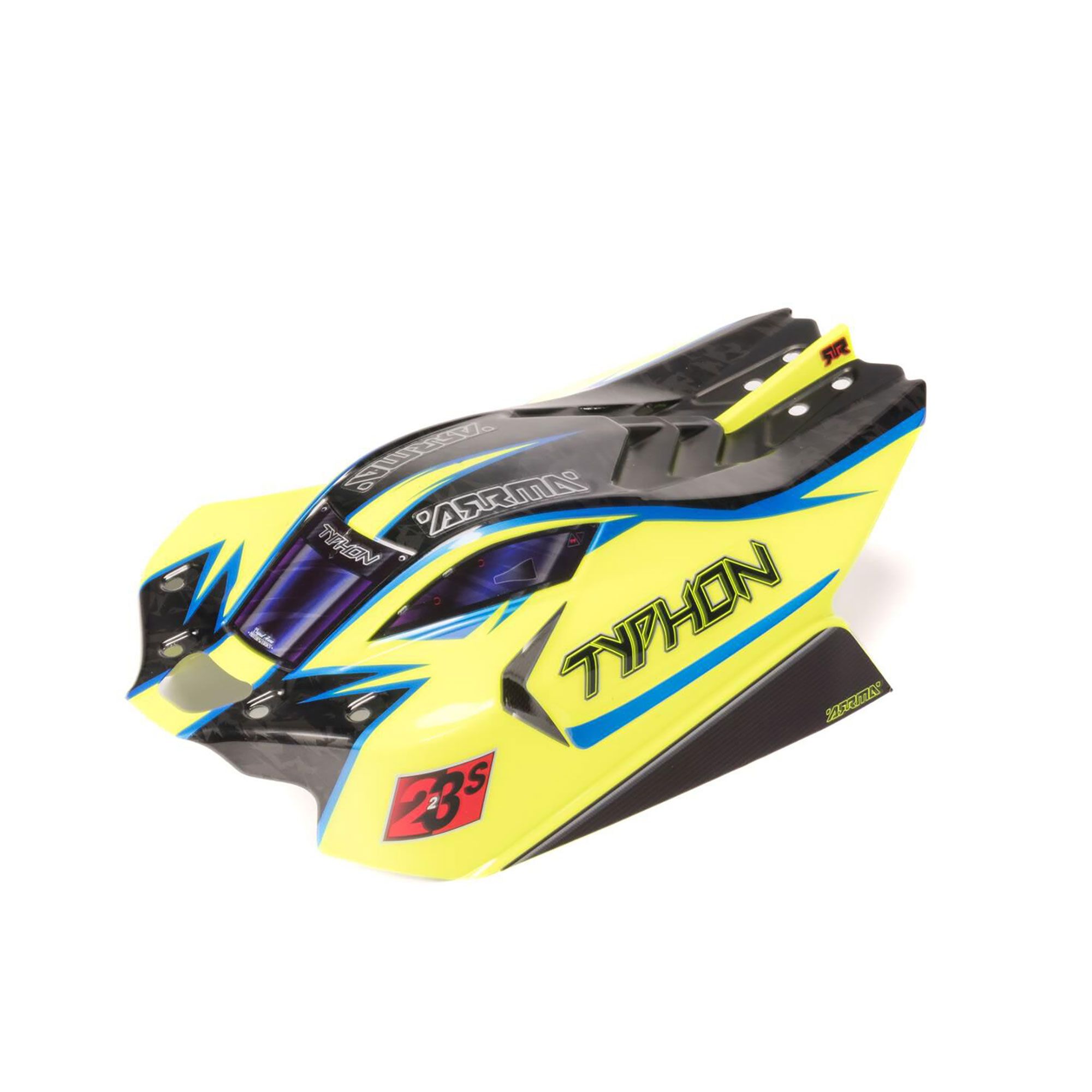 Arrma 1/8 Clipless Painted Decaled Body, Yellow/Blue: TYPHON 4X4 (Z-ARA406172)
