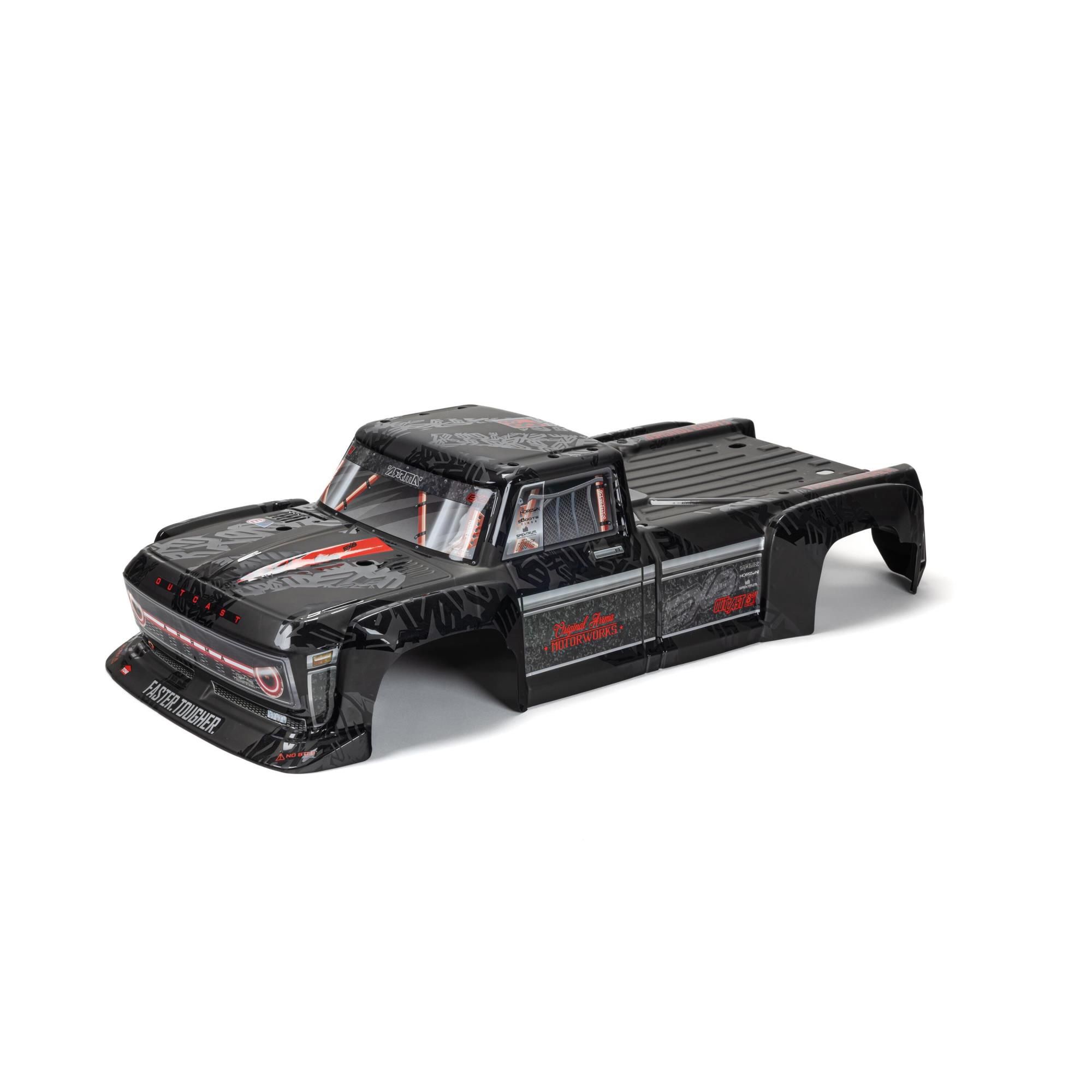 Arrma 1/5 OUTCAST 8S Painted Decaled Trimmed Body Black (Z-ARA409012)
