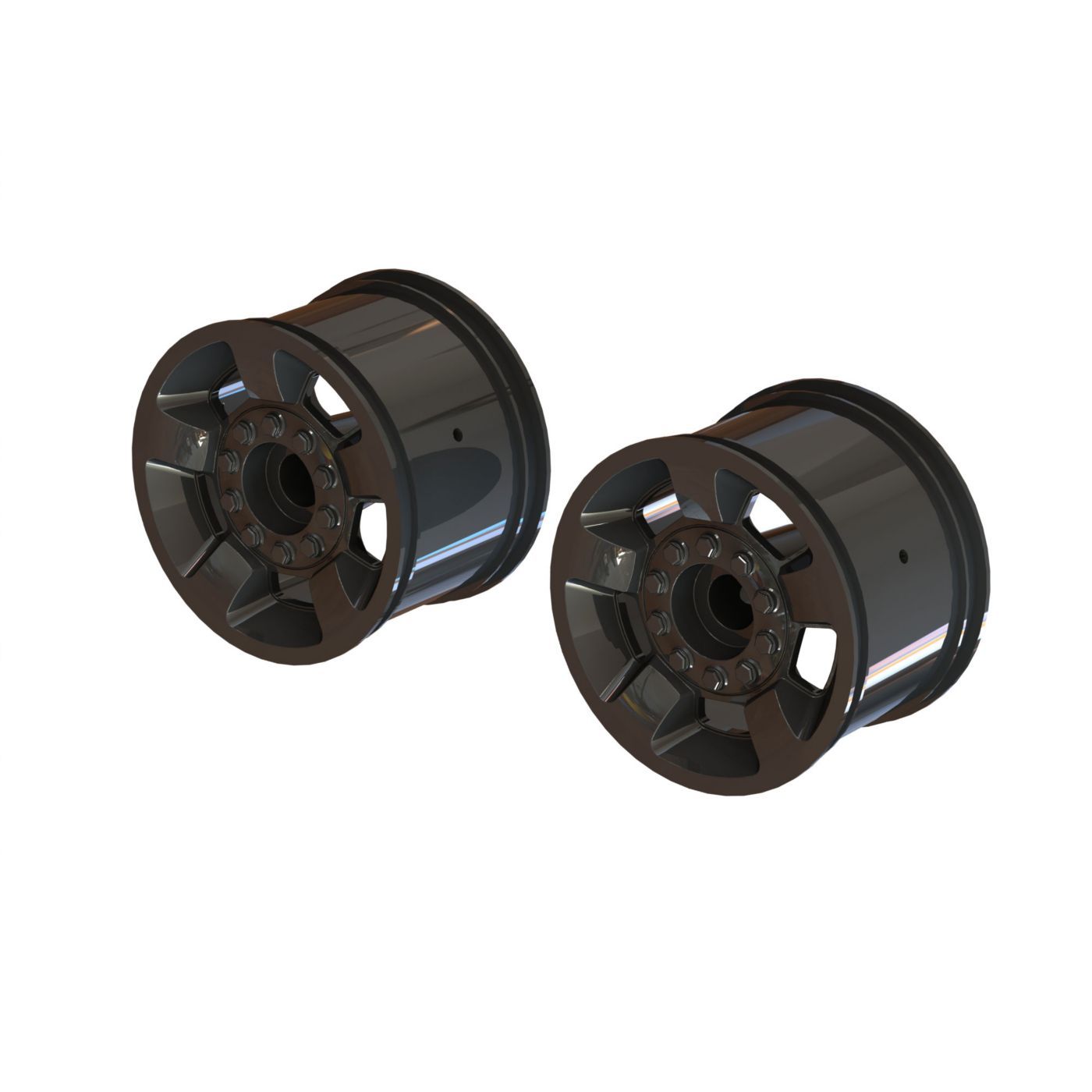 Arrma Mt 2.8&quot; Wheel 14mm Hex (Black Chrome/2) (Z-ARA510117)