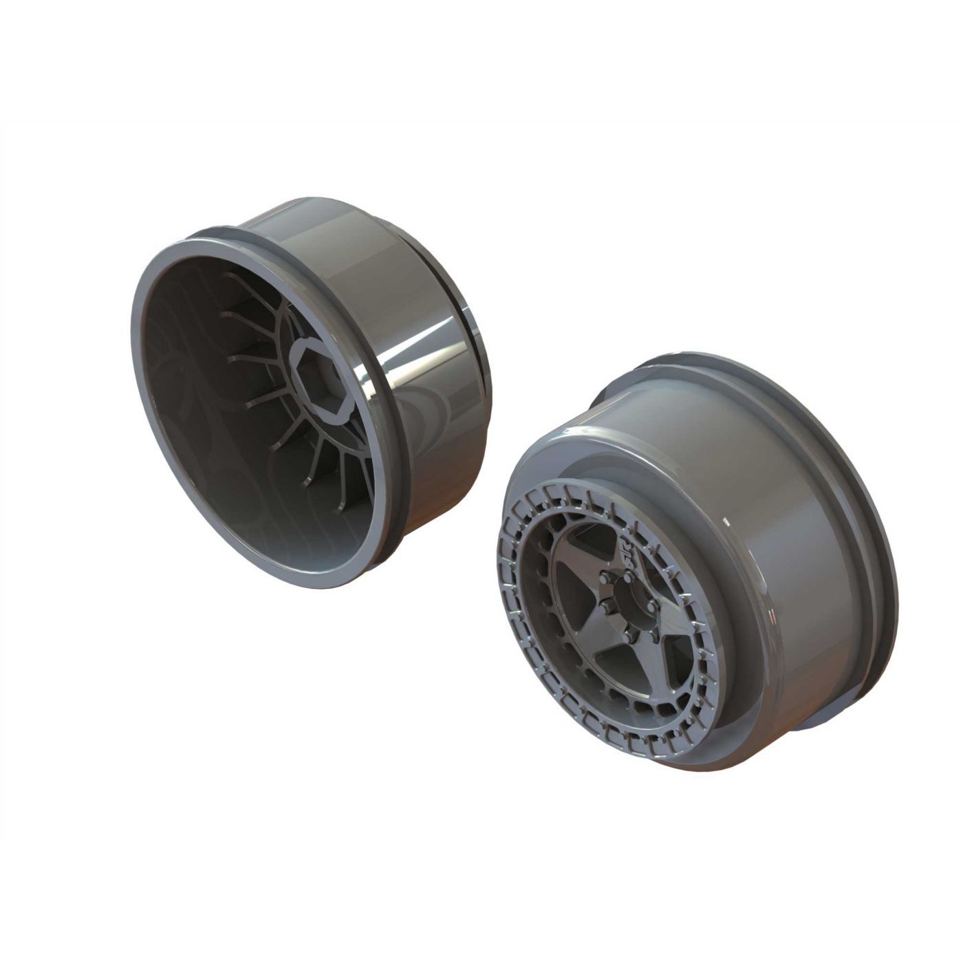 Arrma SC 2.2&quot;/3.0&quot; Wheel 14mm Hex Gun Metal (2) (Z-ARA510126)