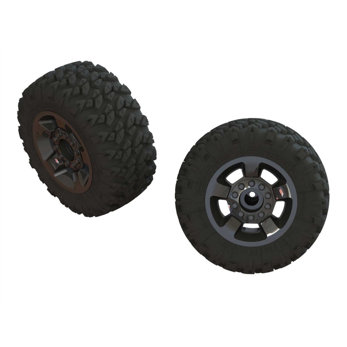 Arrma Ragnarok Mt&#039; Tire ST Glued (Black Chrome) (2) (Z-ARA550053)
