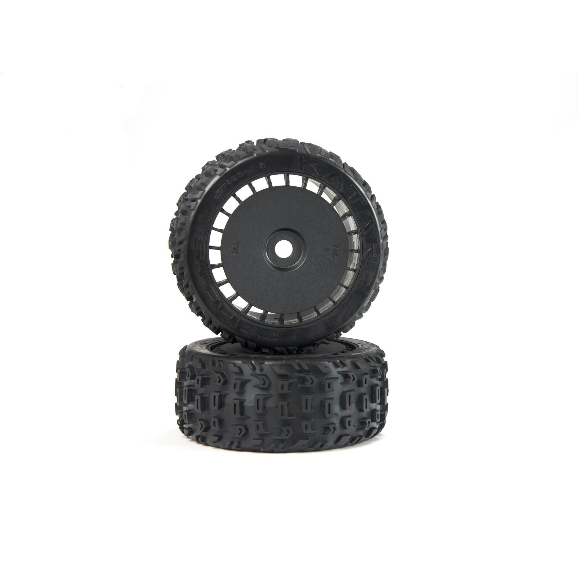 Arrma dBoots Katar T Belted 6S Tire Set Glued (Blk) (2) (Z-ARA550097)