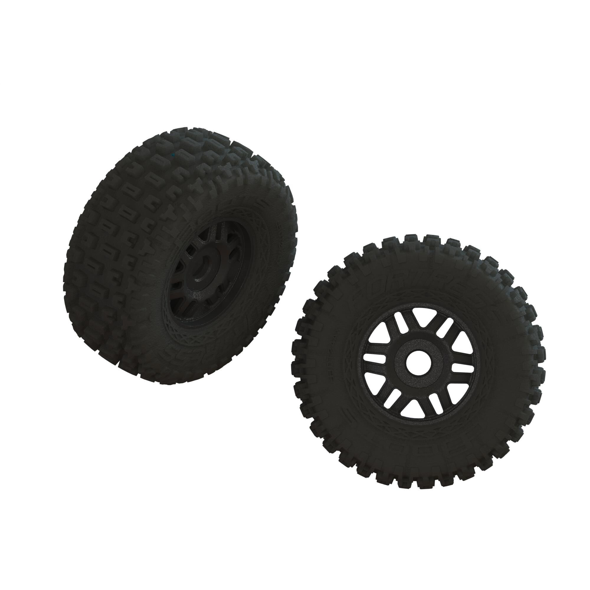Arrma dBoots FORTRESS LP Tire Set Glued Black (2) (Z-ARA550110)