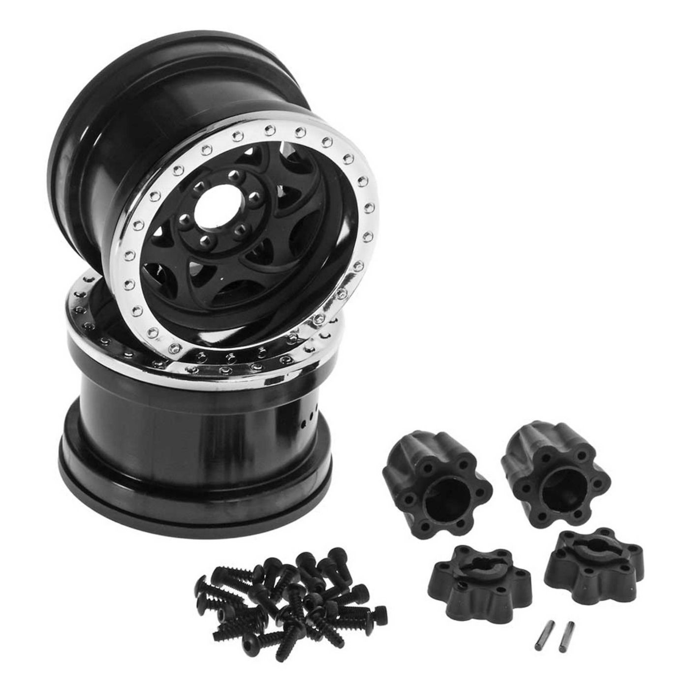 Axial 2.2 Walker Evans Wheels Chrome Black (2) (Z-AX31037)