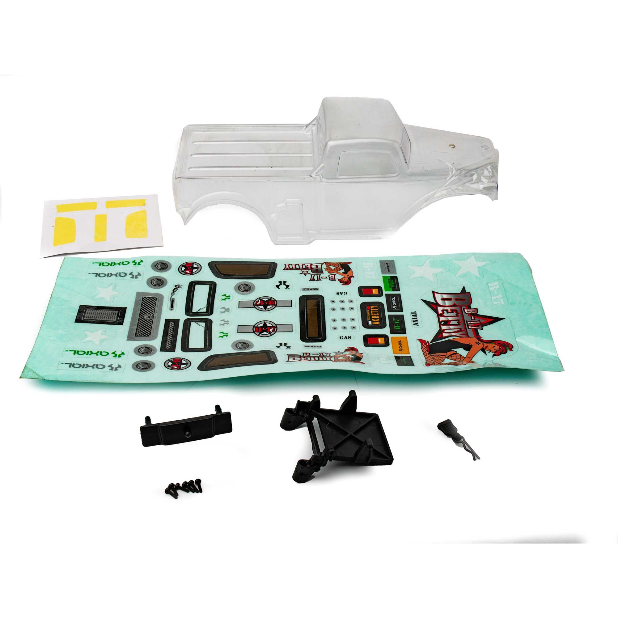 Axial B-17 Betty Body, Clear &amp; Precut: SCX24 (Z-AXI200003)