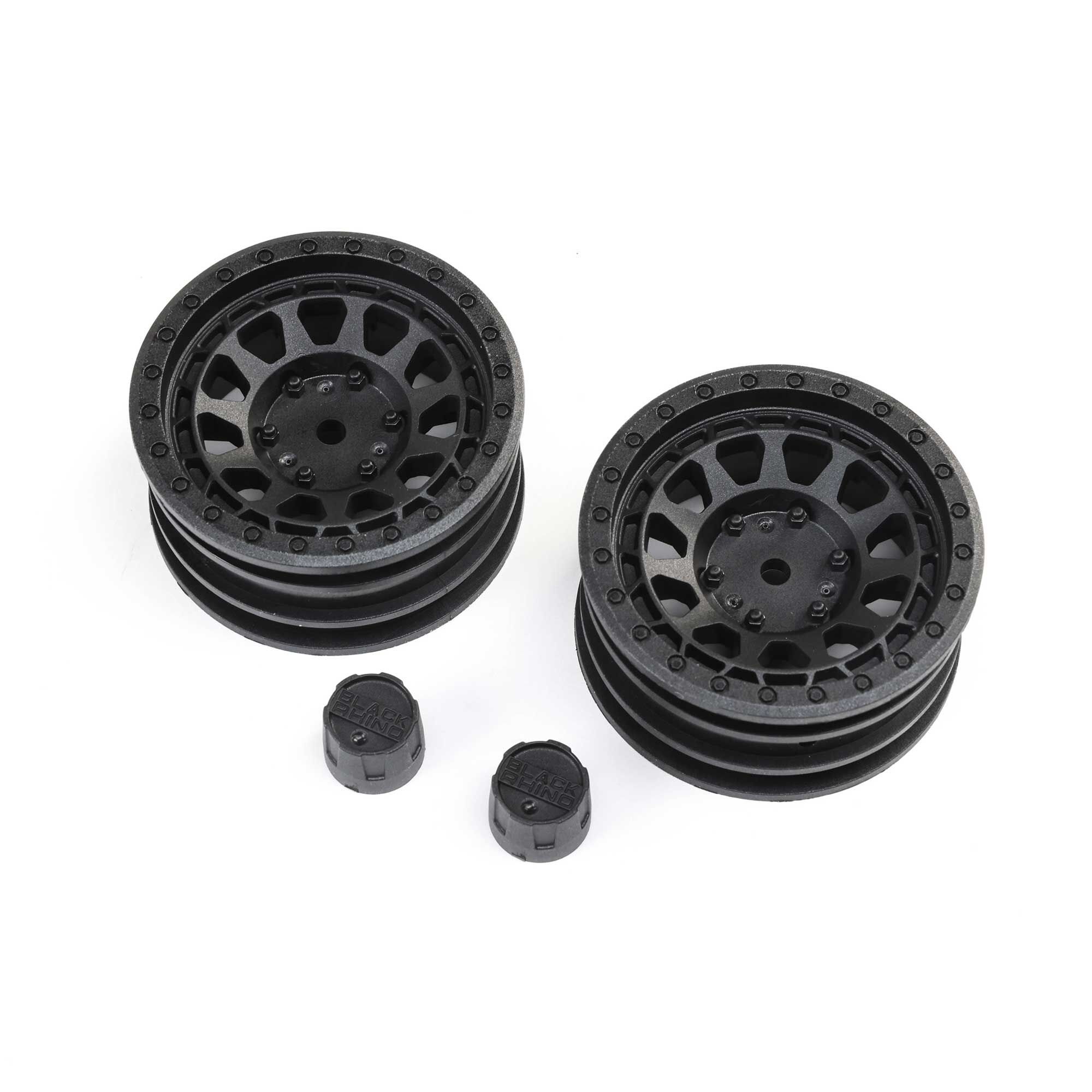 Axial Black Rhino Primm 1.9&quot; Wheels, 12mm Hex, Black (2) (Z-AXI43015)