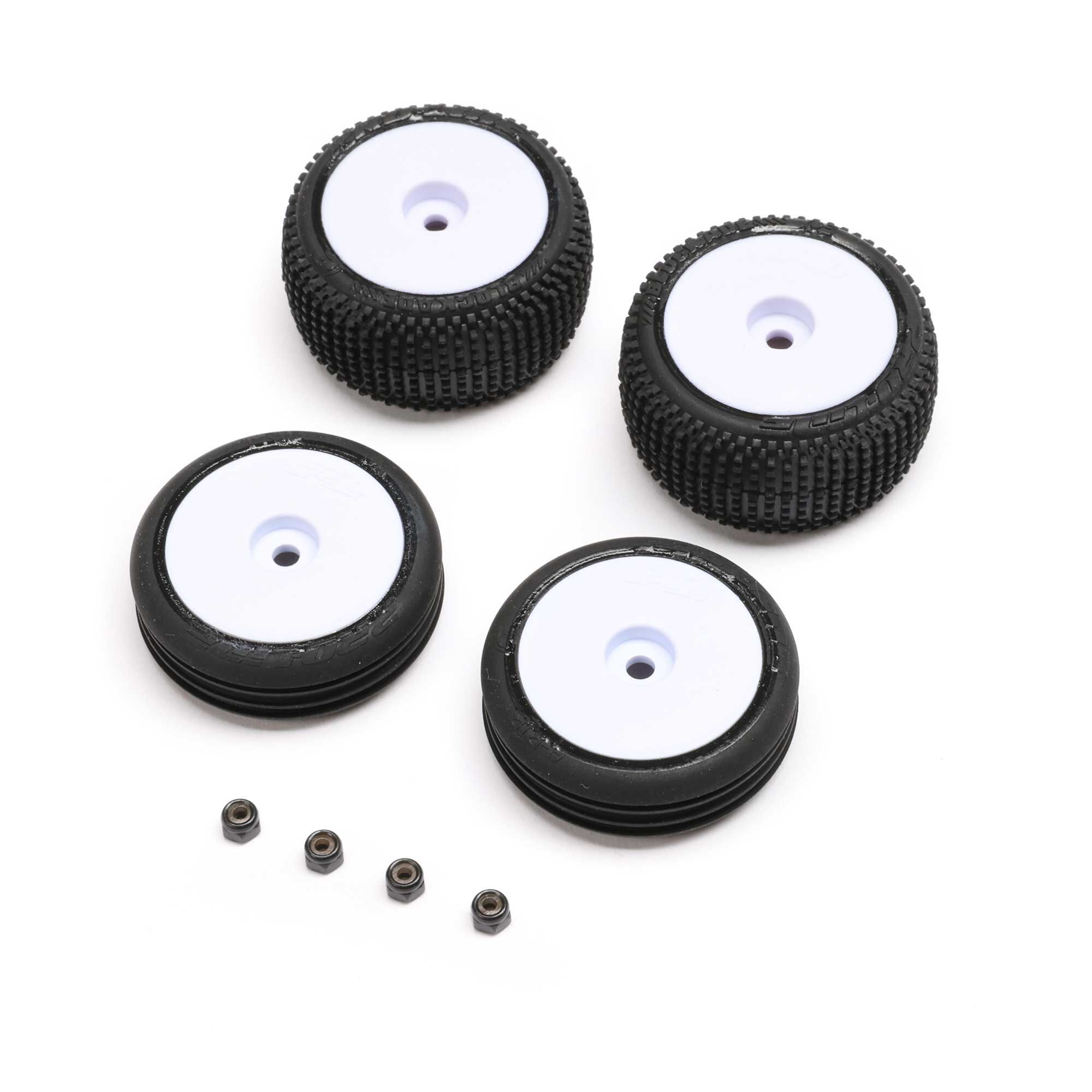 Losi Tires &amp; Wheels Mounted, White: Micro-B (Z-LOS-1763)