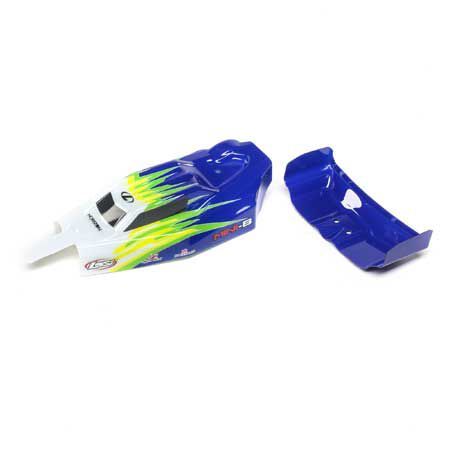 Losi Body &amp; Wing, Blue/White: Mini-B (Z-LOS210019)