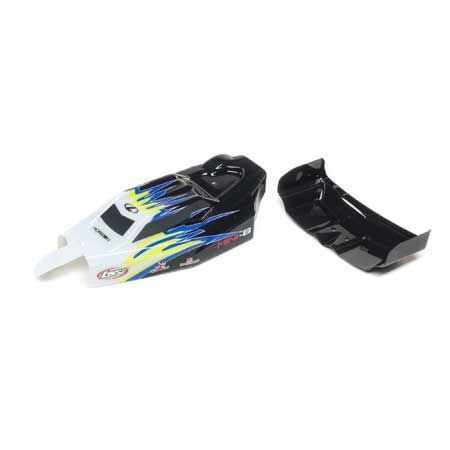 Losi Body &amp; Wing, Black/White: Mini-B (Z-LOS210020)
