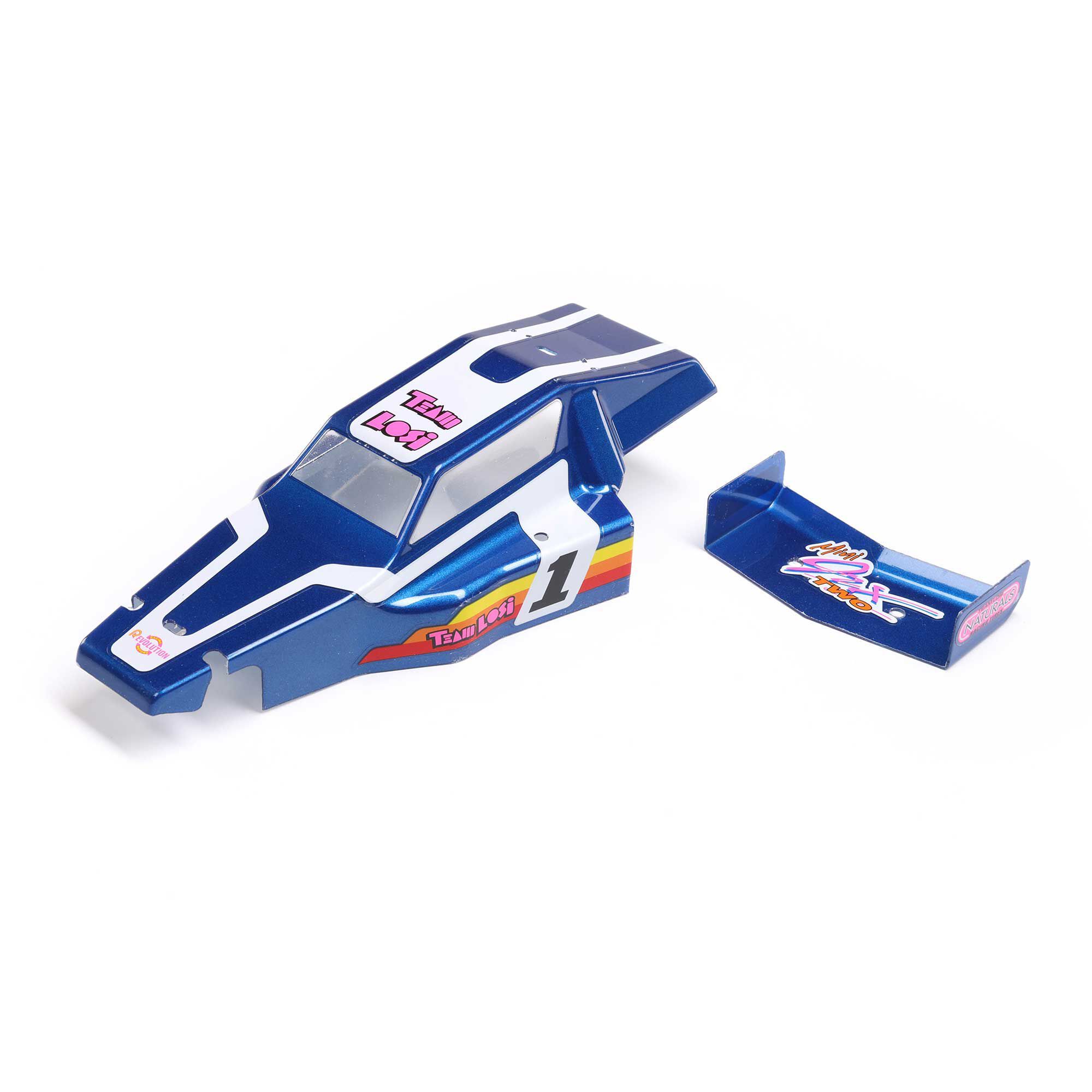 Losi Body &amp; Wing, Blue: Mini JRX2 (Z-LOS210028)