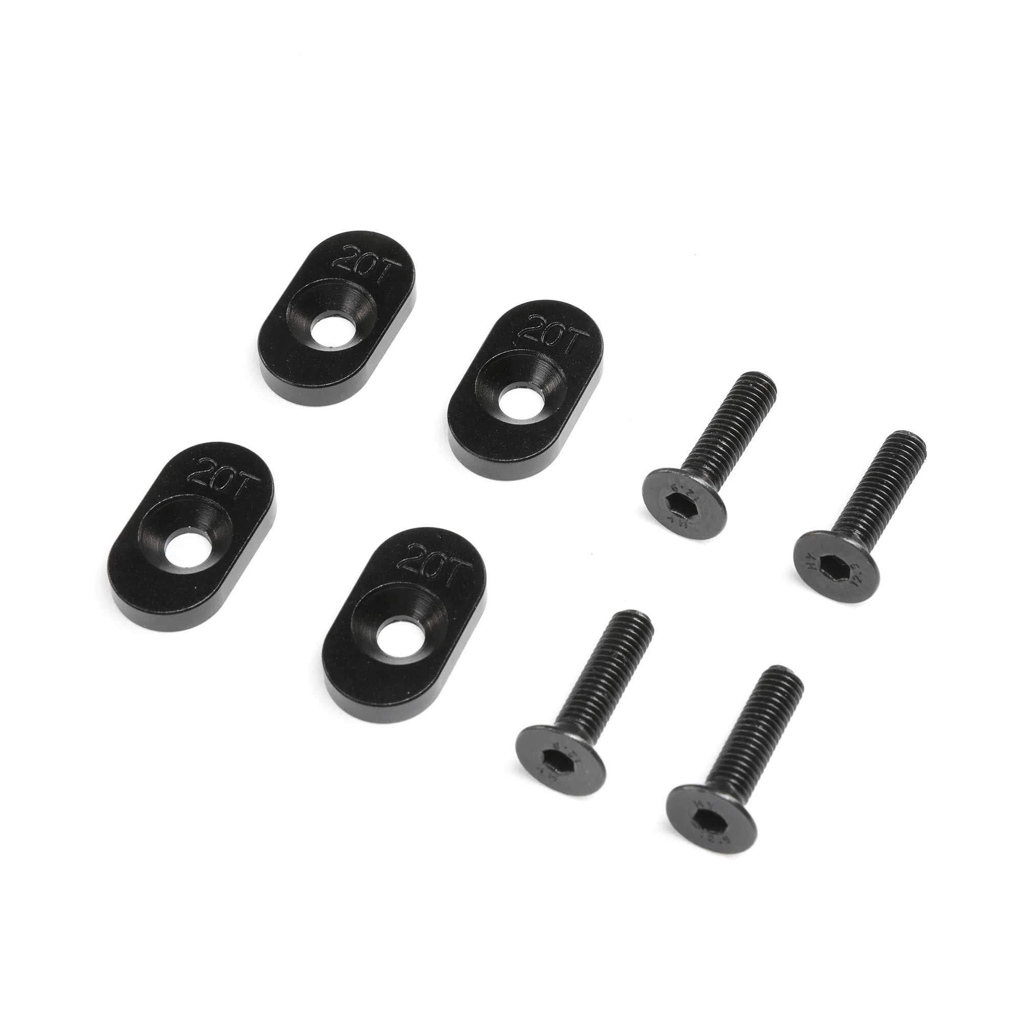 Losi Engine Mount Insert &amp; Screws 20T, Black(4): DBXL 2.0 (Z-LOS232138)