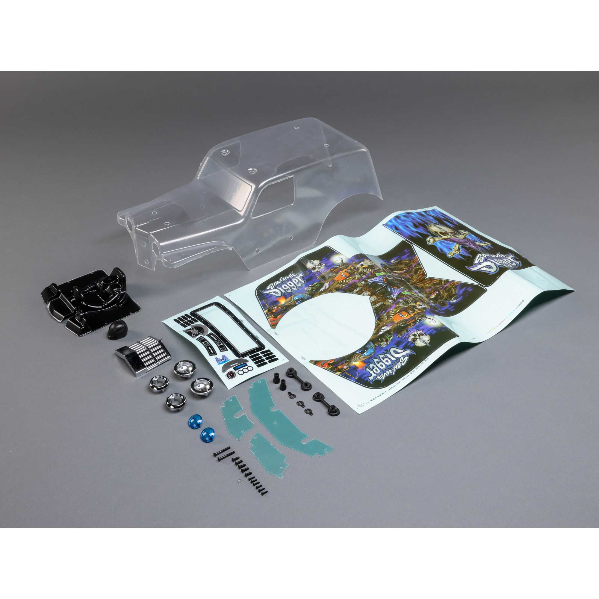 Losi Body Set, Clear, Son Uva Digger: LMT (Z-LOS240018)