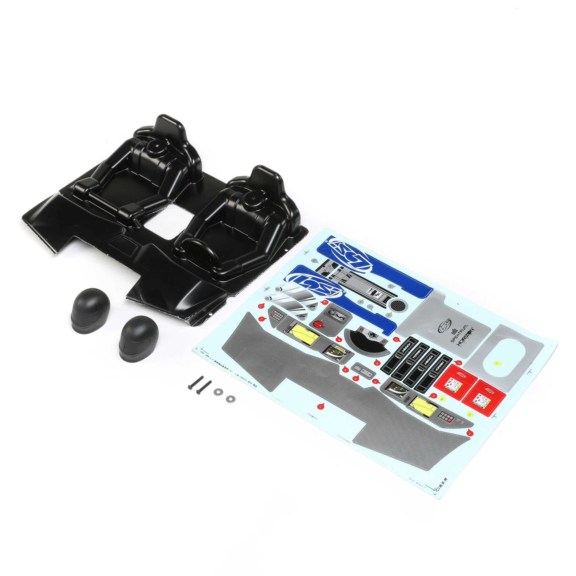 Losi Interior Set w/Helmets, Clear: SBR 2.0 (Z-LOS250047)