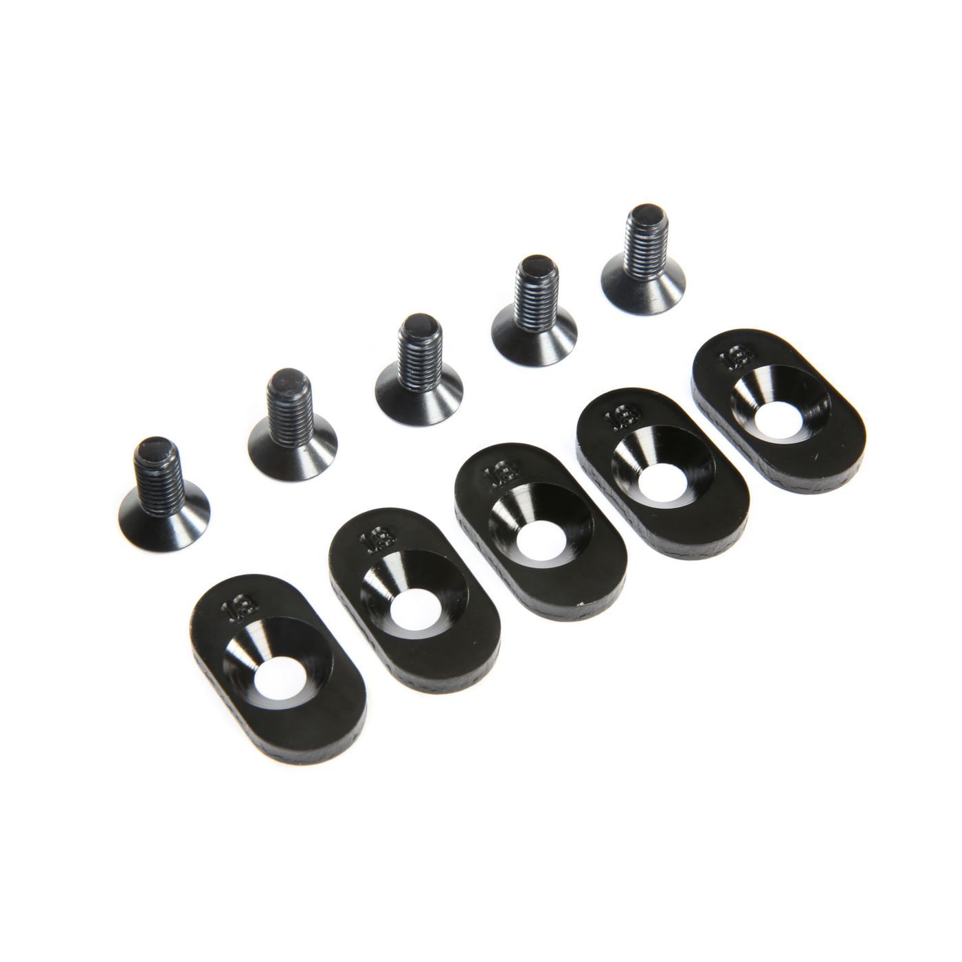 Losi EngineMntInsert&amp;Screws, BLK, 18T(5): 5ive-T 2.0 (Z-LOS252099)