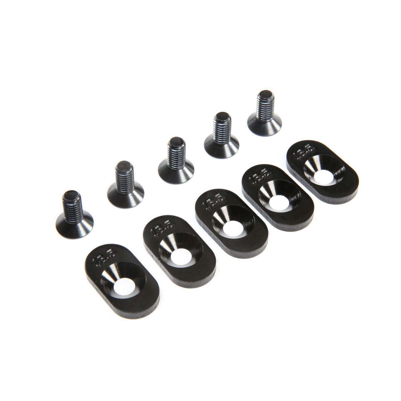 Losi EngineMntInsert&amp;Screws, BLK, 18.5T(5): 5ive-T 2.0 (Z-LOS252100)