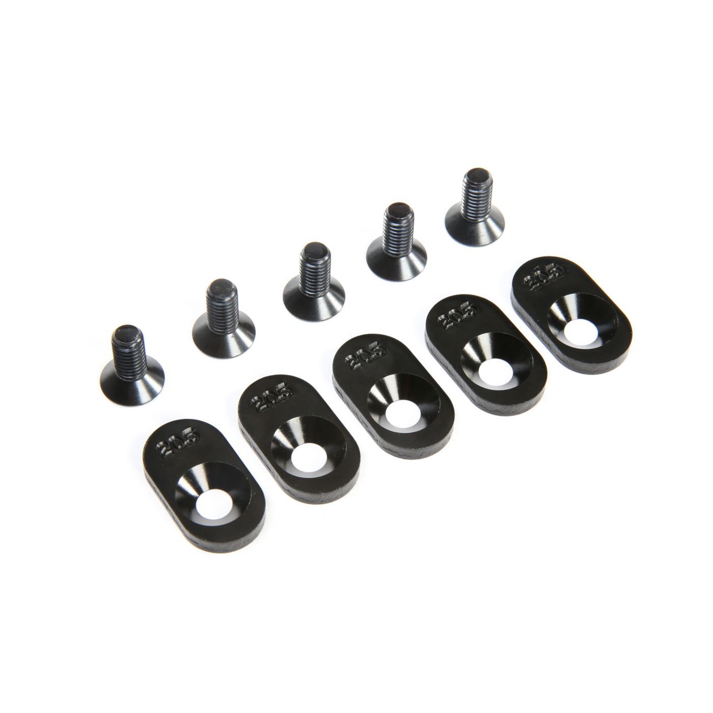 Losi EngineMntInsert&amp;Screws, BLK, 20.5T(5): 5ive-T 2.0 (Z-LOS252104)