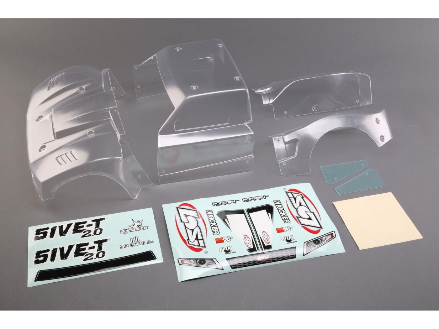 Losi Complete Body Set, Clear: 5ive-T 2.0 (Z-LOS350006)