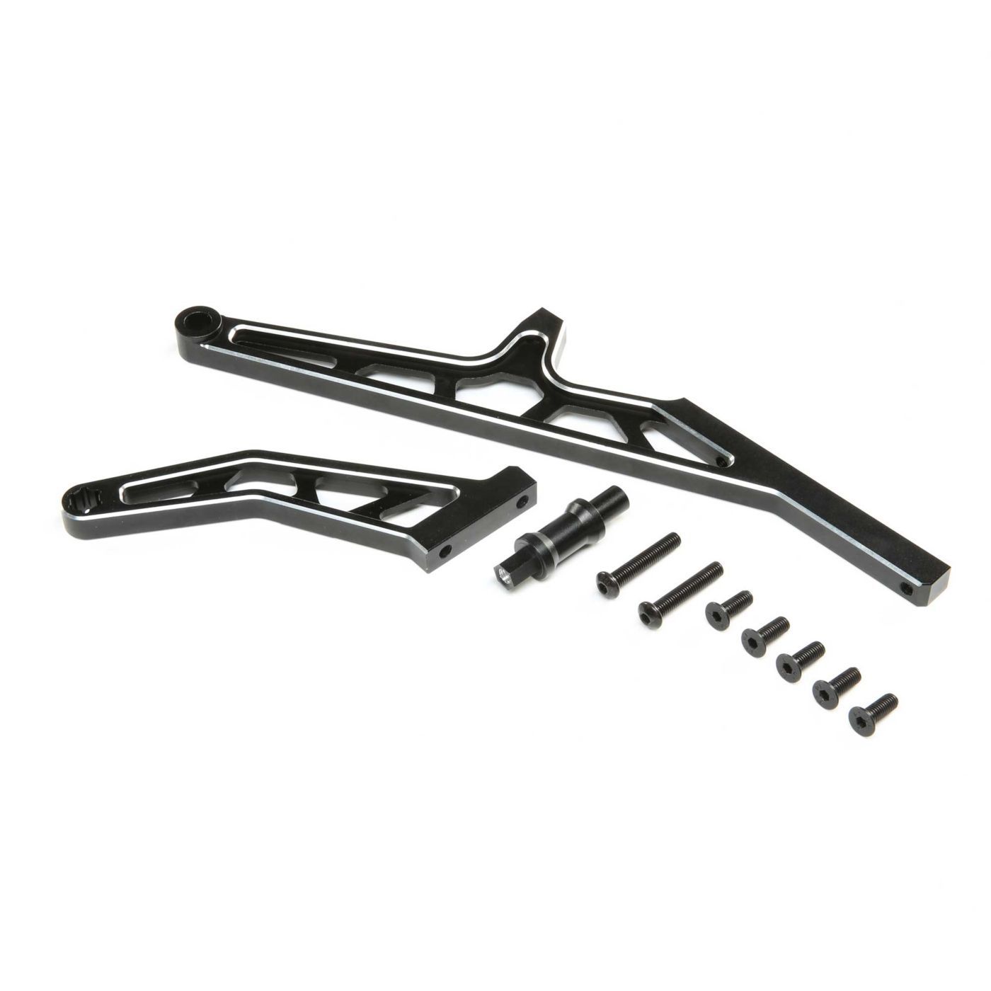 Losi Chassis Brace Set,Rear,Aluminum, Black: DBXL-E 2.0 (Z-LOS351015)