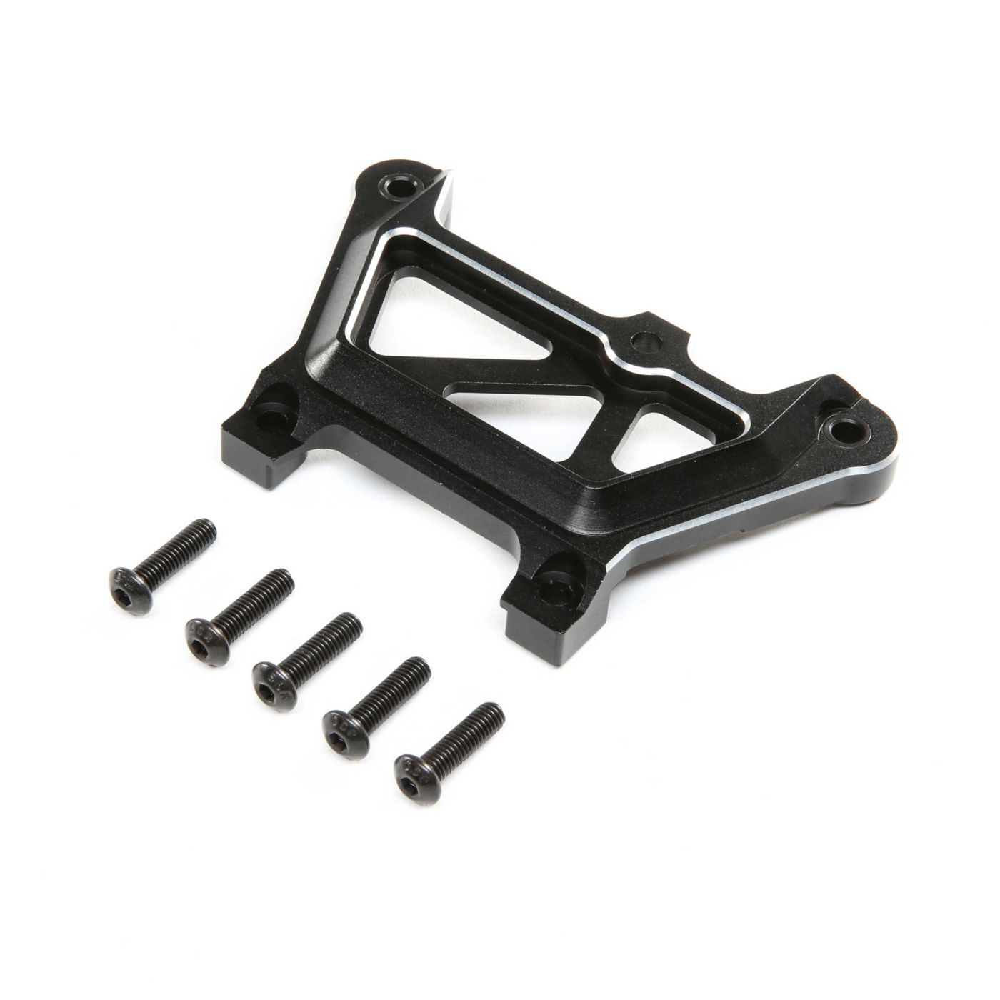 Losi Front Top Plate, Aluminum, Black: DBXL-E 2.0 (Z-LOS351018)