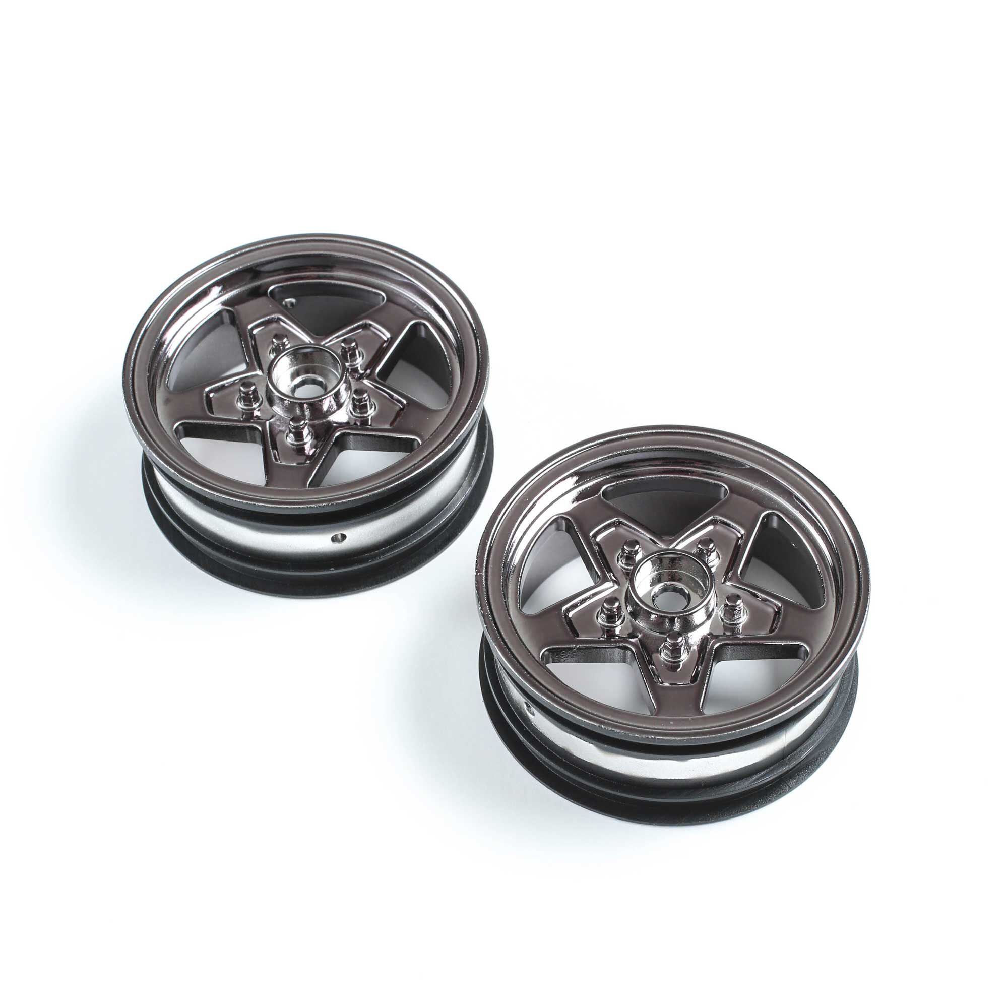 Losi Front Wheel, Black Chrome (2): 22S Drag (Z-LOS43049)