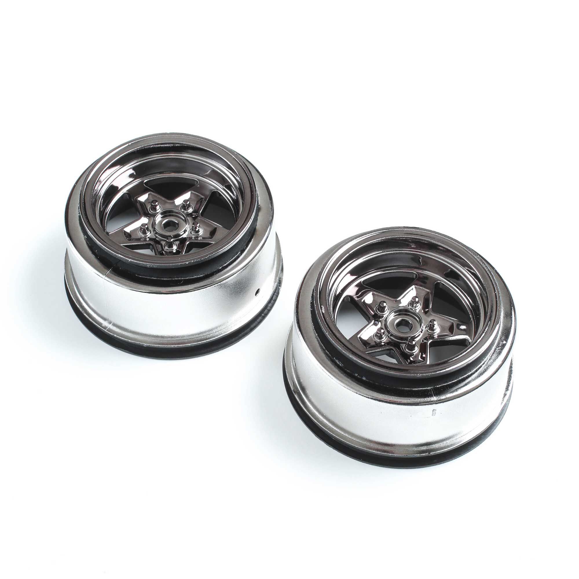 Losi Rear Wheel, Black Chrome (2): 22S Drag (Z-LOS43050)