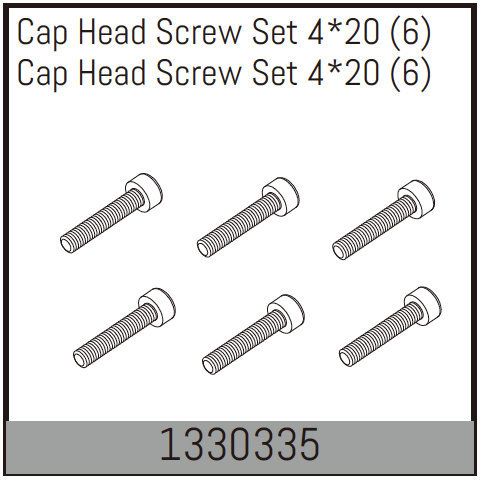 Absima Cap Head Screw Set 4*20 (6) ( AB 1330335)