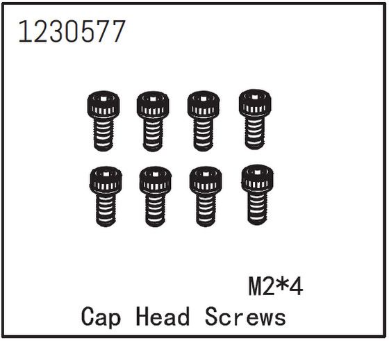 Absima Cap Head Screw M2*4 (8) ( AB 1230577)