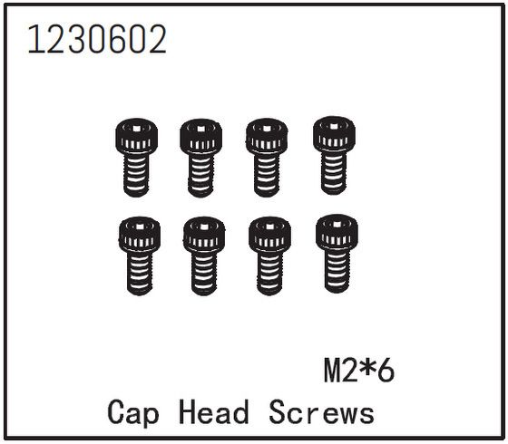 Absima Cap Head Screw M2*6 (8) ( AB 1230602)
