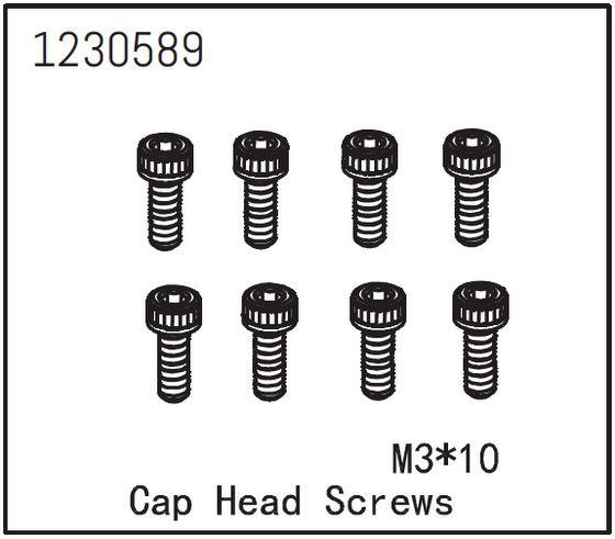 Absima Cap Head Screw M3*10 (8) ( AB 1230589)