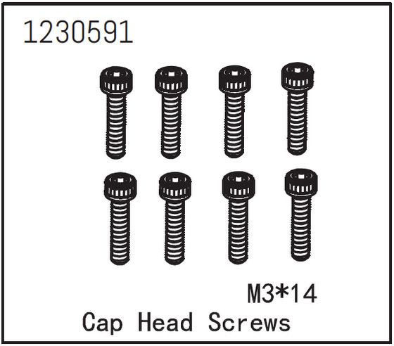 Absima Cap Head Screw M3*14 (8) ( AB 1230591)