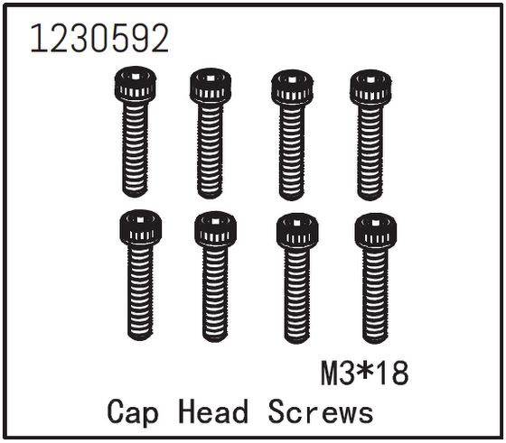 Absima Cap Head Screw M3*18 (8) ( AB 1230592)