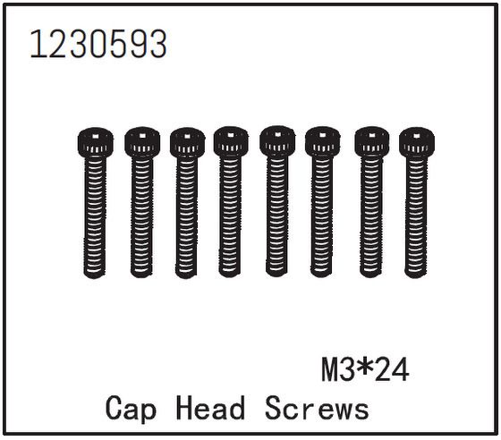 Absima Cap Head Screw M3*24 (8) ( AB 1230593)