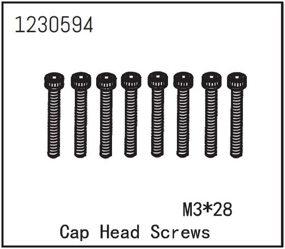 Absima Cap Head Screw M3*28 (8) ( AB 1230594)