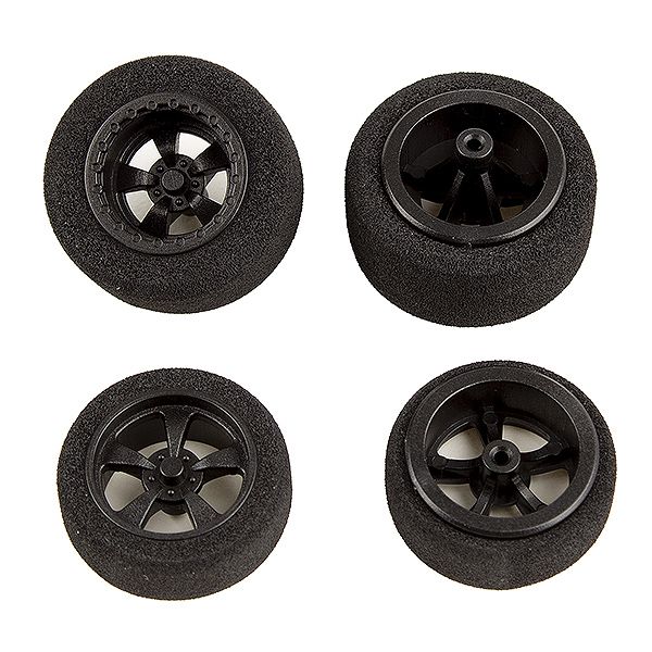 Team Associated DR28 Wheels &amp; Tyres Mounted (F &amp; R) Black (AS21446)